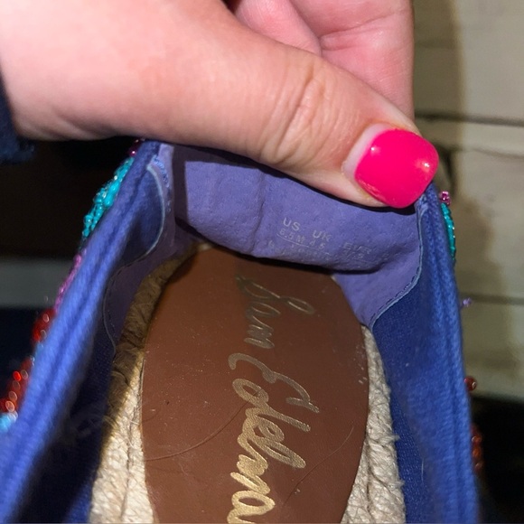 Sam Edelman Blue Linsley Beaded Studded Espadrille 6.5 - Picture 7 of 7